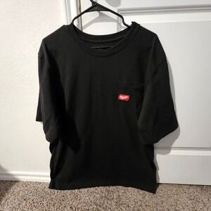 Milwaukee Workwear Black Short Sleeve Pocket T Shirt Mens XL Heavy Duty